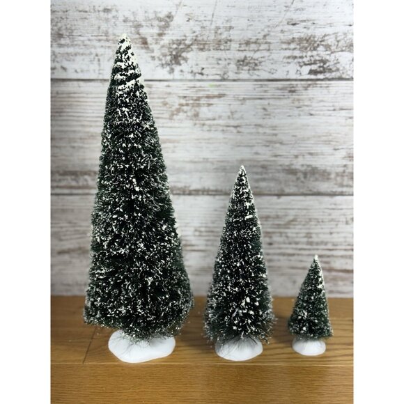 Dept 56 Frosted Topiary Trees Lot Of 3 - 11.5”, 7”, 4” - Picture 1 of 5